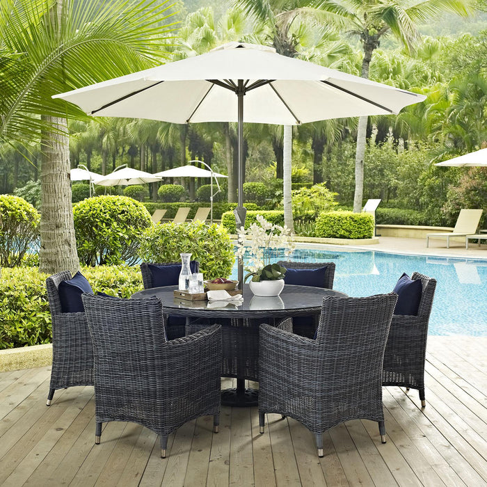 Summon 8 Piece Outdoor Patio Sunbrella� Dining Set