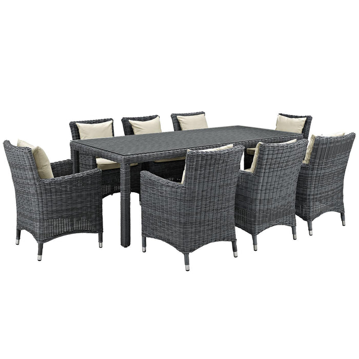 Summon 9 Piece Outdoor Patio Sunbrella� Dining Set