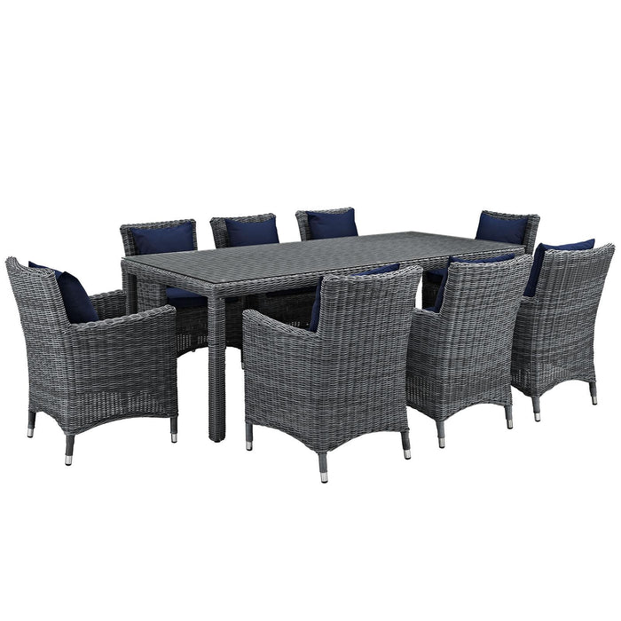 Summon 9 Piece Outdoor Patio Sunbrella� Dining Set