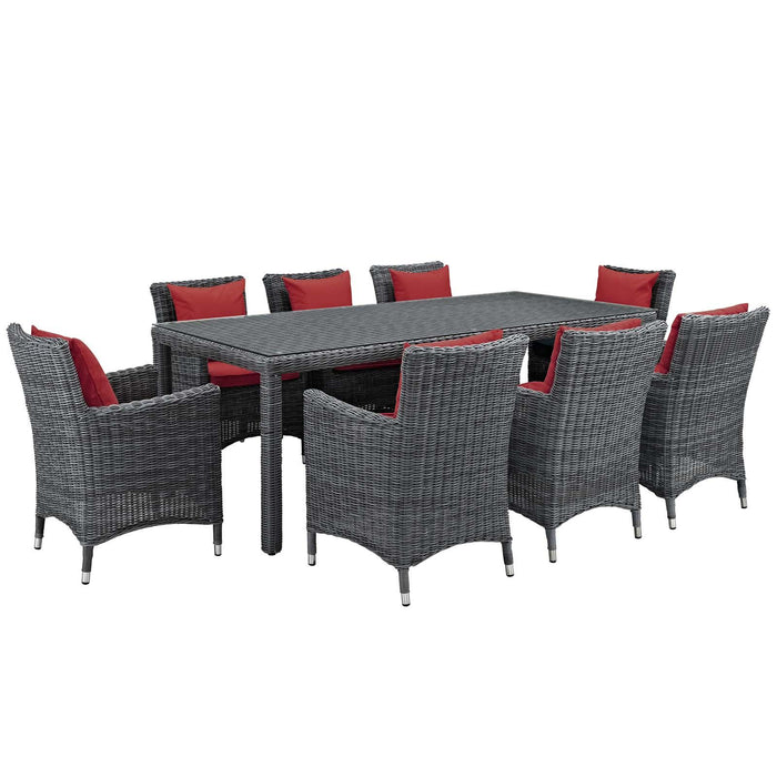 Summon 9 Piece Outdoor Patio Sunbrella� Dining Set