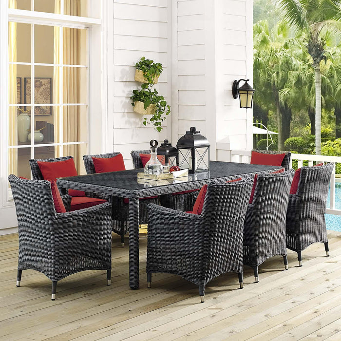 Summon 9 Piece Outdoor Patio Sunbrella� Dining Set