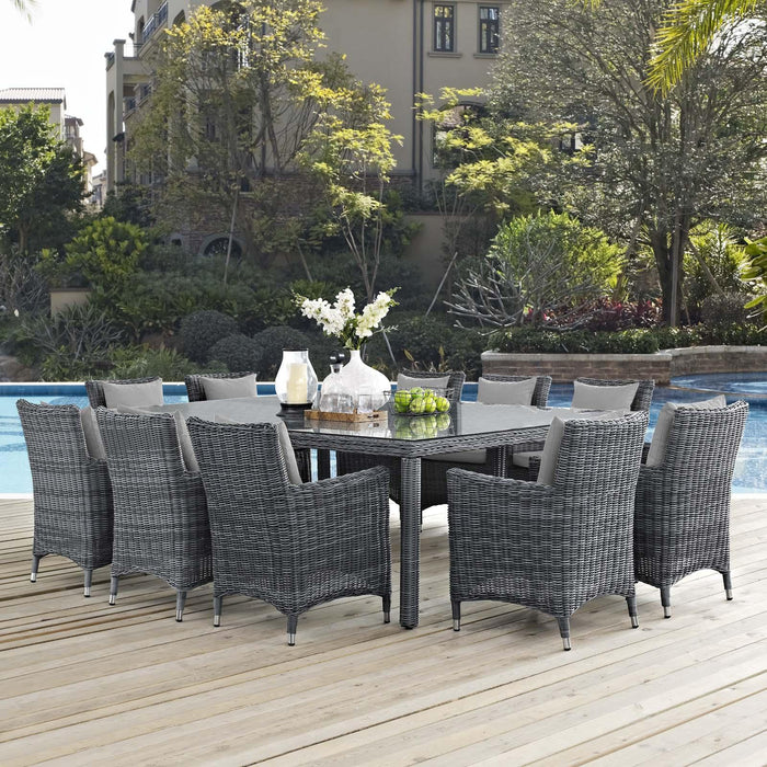 Summon 11 Piece Outdoor Patio Sunbrella� Dining Set