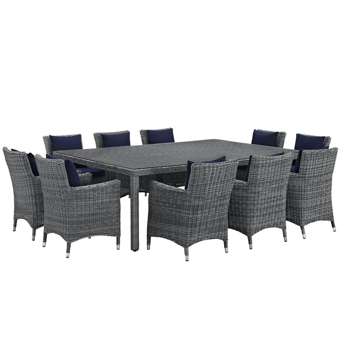 Summon 11 Piece Outdoor Patio Sunbrella� Dining Set