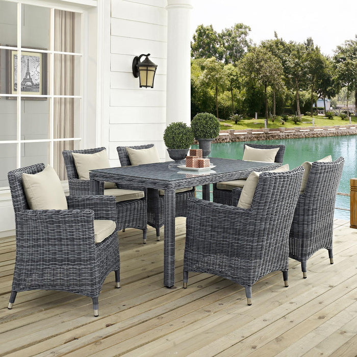 Summon 7 Piece Outdoor Patio Sunbrella� Dining Set