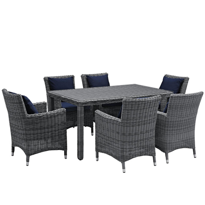 Summon 7 Piece Outdoor Patio Sunbrella� Dining Set