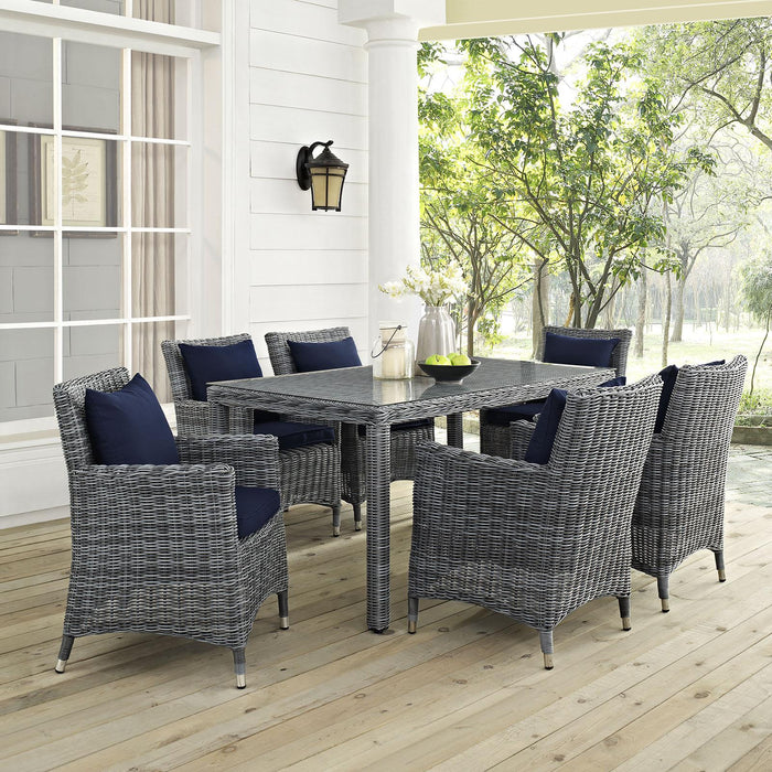 Summon 7 Piece Outdoor Patio Sunbrella� Dining Set