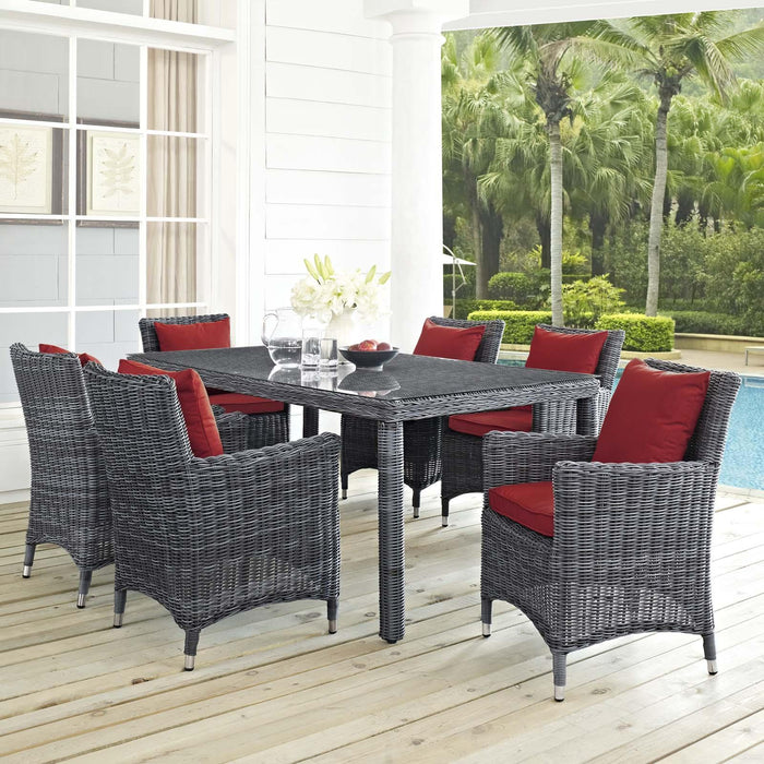 Summon 7 Piece Outdoor Patio Sunbrella� Dining Set