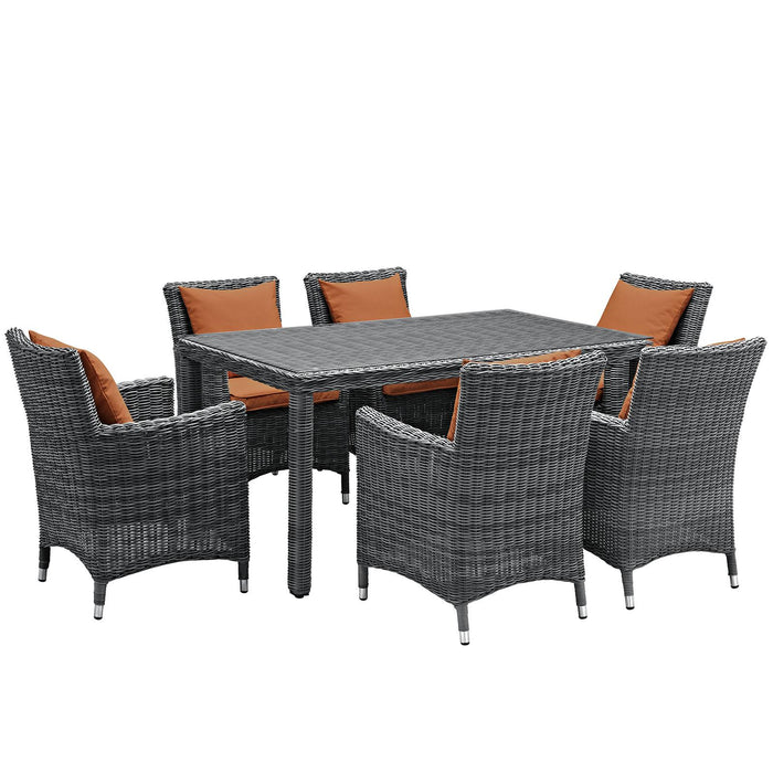 Summon 7 Piece Outdoor Patio Sunbrella� Dining Set