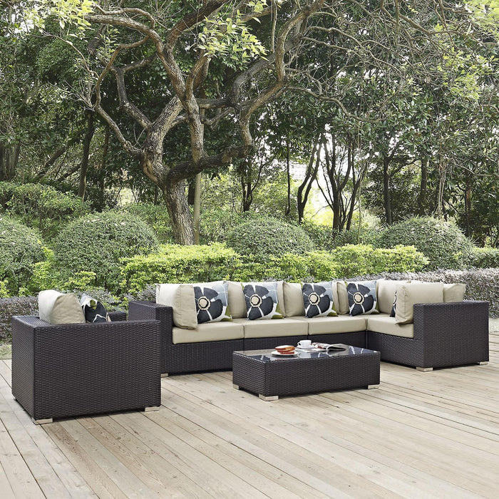 Convene 7 Piece Outdoor Patio Sectional Set