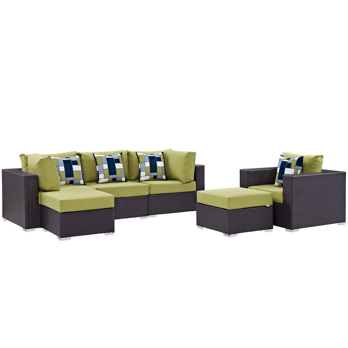 Convene 6 Piece Outdoor Patio Sectional Set