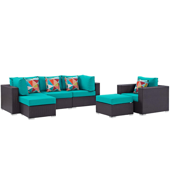 Convene 6 Piece Outdoor Patio Sectional Set