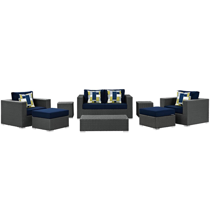 Sojourn 8 Piece Outdoor Patio Sunbrella� Sectional Set