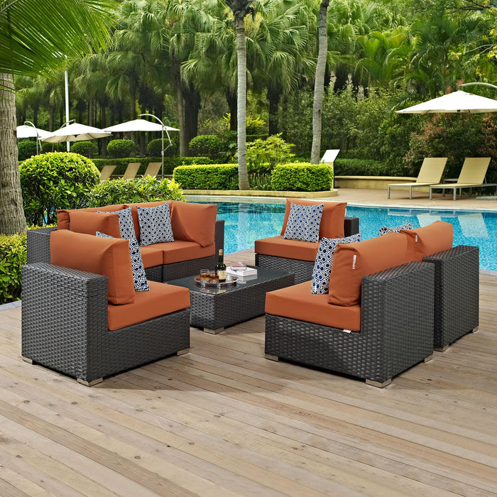 Sojourn 7 Piece Outdoor Patio Sunbrella� Sectional Set