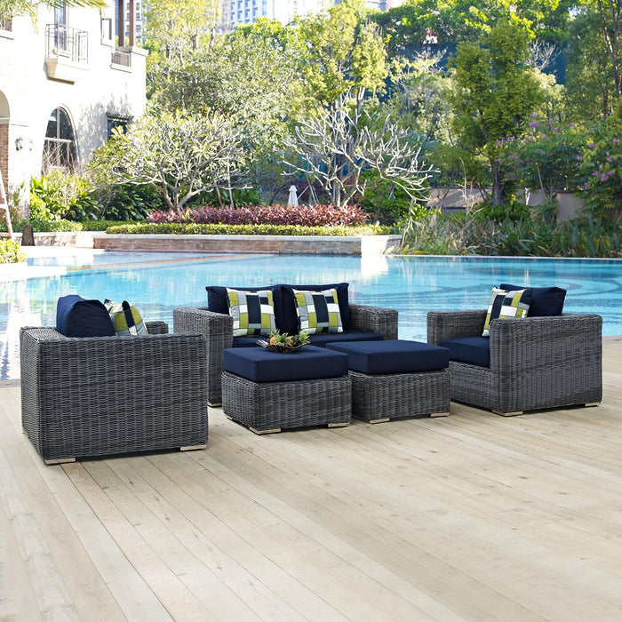 Summon 5 Piece Outdoor Patio Sunbrella� Sectional Set