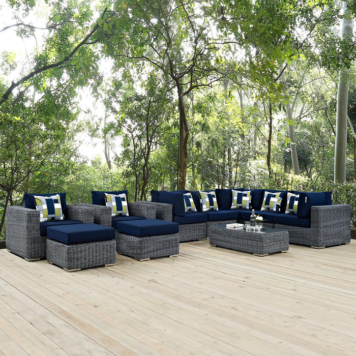 Summon 10 Piece Outdoor Patio Sunbrella� Sectional Set