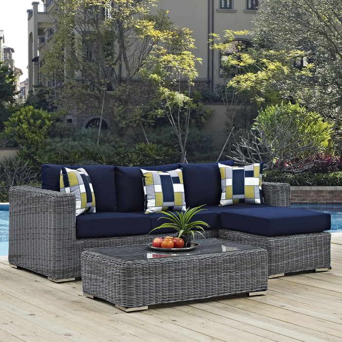 Summon 3 Piece Outdoor Patio Sunbrella� Sectional Set