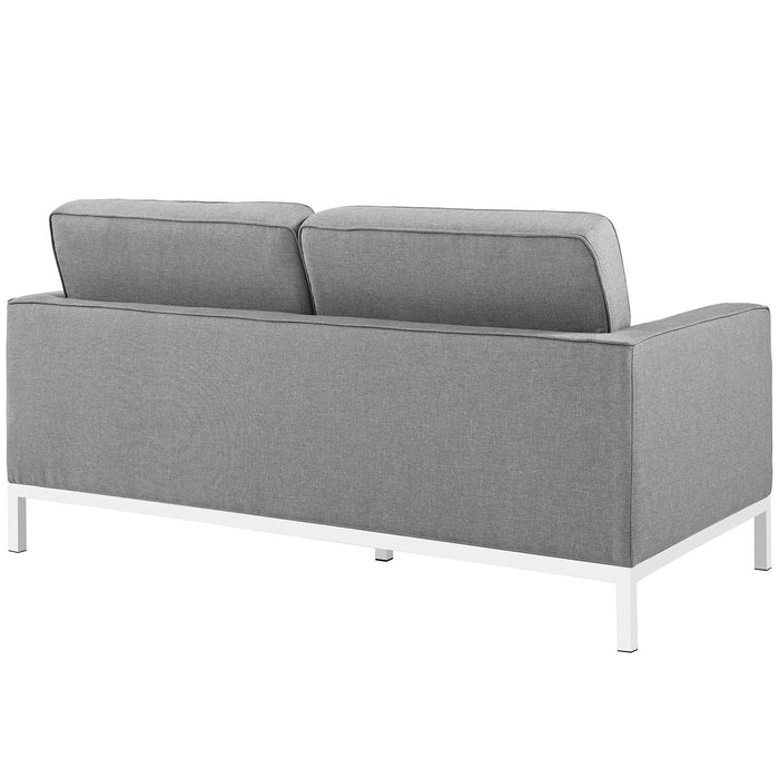 Loft 2 Piece Upholstered Fabric Sofa and Loveseat Set