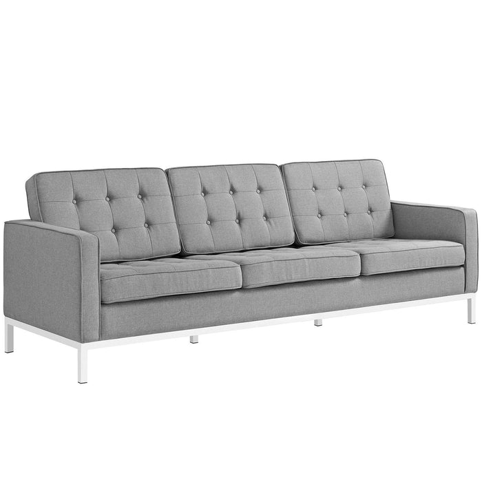 Loft 3 Piece Upholstered Fabric Sofa Loveseat and Armchair Set