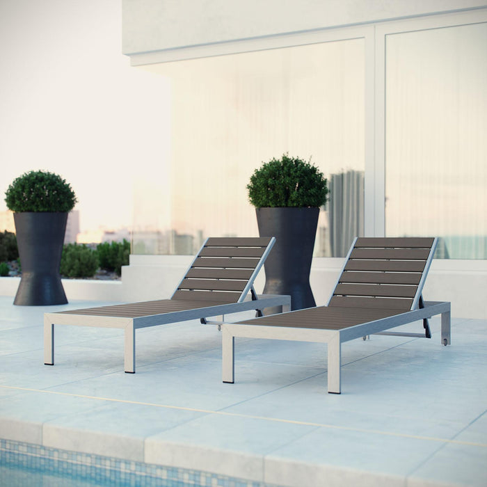 Shore Chaise Outdoor Patio Aluminum Set of 2