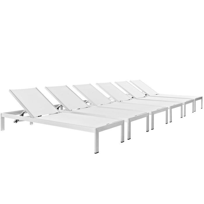 Shore Chaise Outdoor Patio Aluminum Set of 6