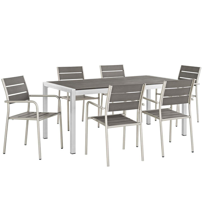 Shore 7 Piece Outdoor Patio Aluminum Dining Set image