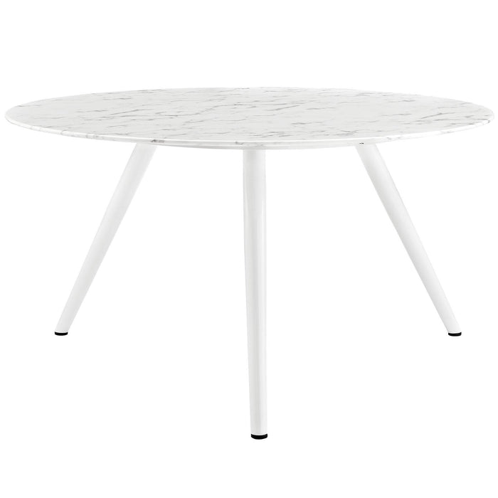 Lippa 54" Round Artificial Marble Dining Table with Tripod Base