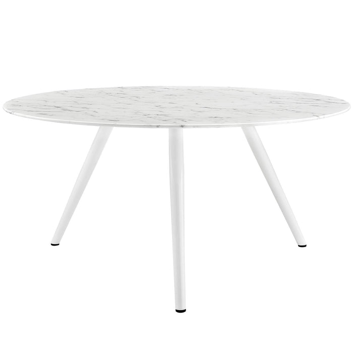 Lippa 60" Round Artificial Marble Dining Table with Tripod Base