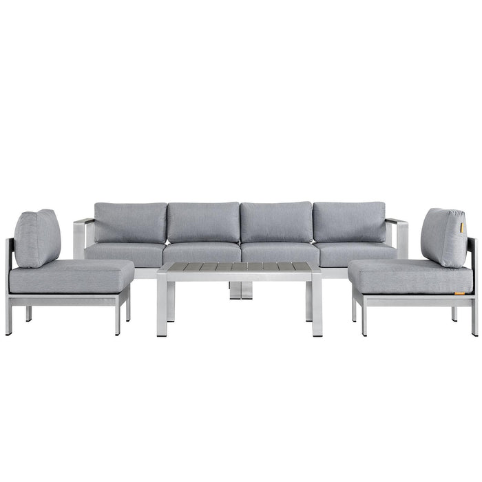 Shore 5 Piece Outdoor Patio Aluminum Sectional Sofa Set