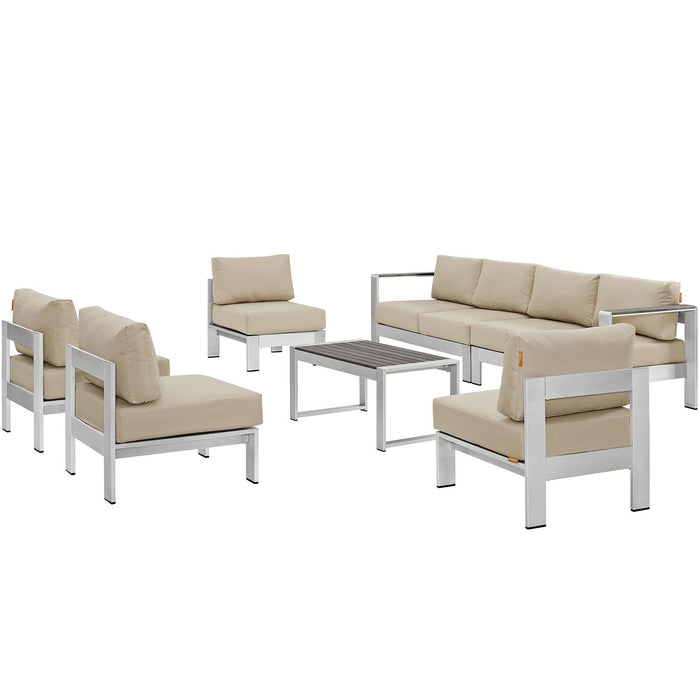 Shore 7 Piece Outdoor Patio Sectional Sofa Set image