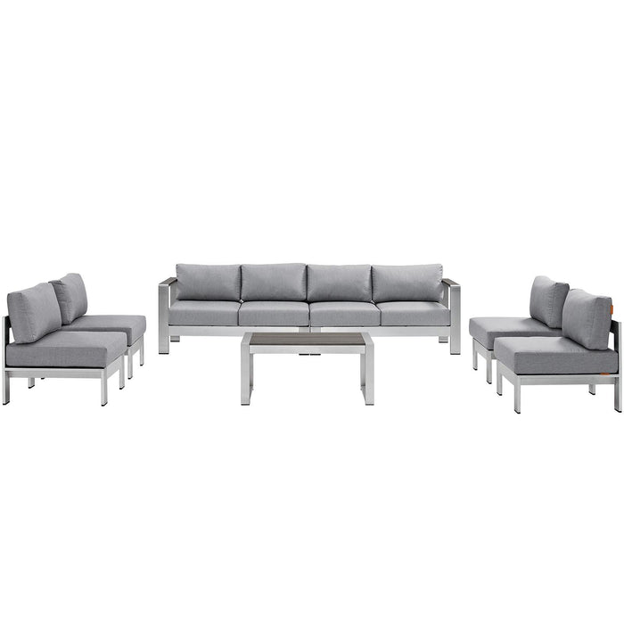 Shore 7 Piece Outdoor Patio Sectional Sofa Set