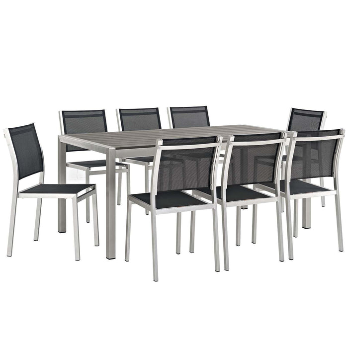 Shore 9 Piece Outdoor Patio Aluminum Dining Set image