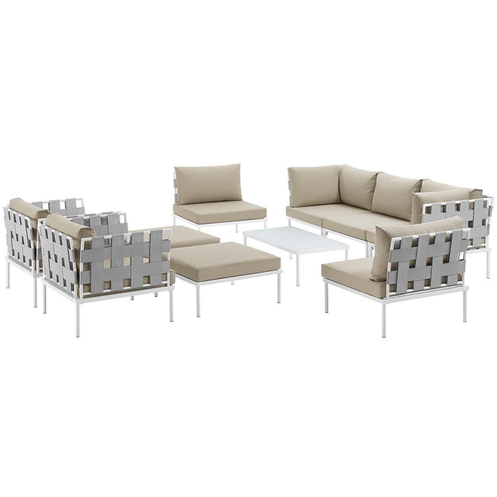 Harmony 10 Piece Outdoor Patio Aluminum Sectional Sofa Set image