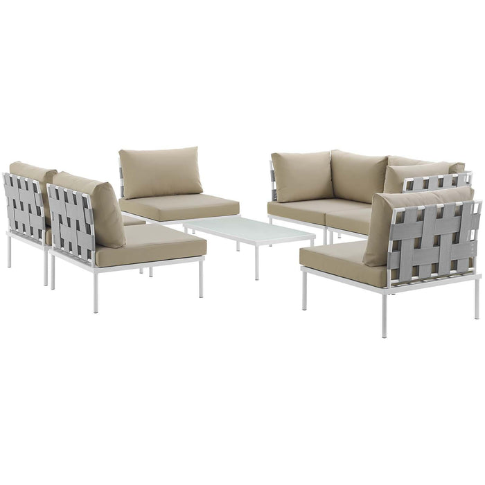 Harmony 7 Piece Outdoor Patio Aluminum Sectional Sofa Set image