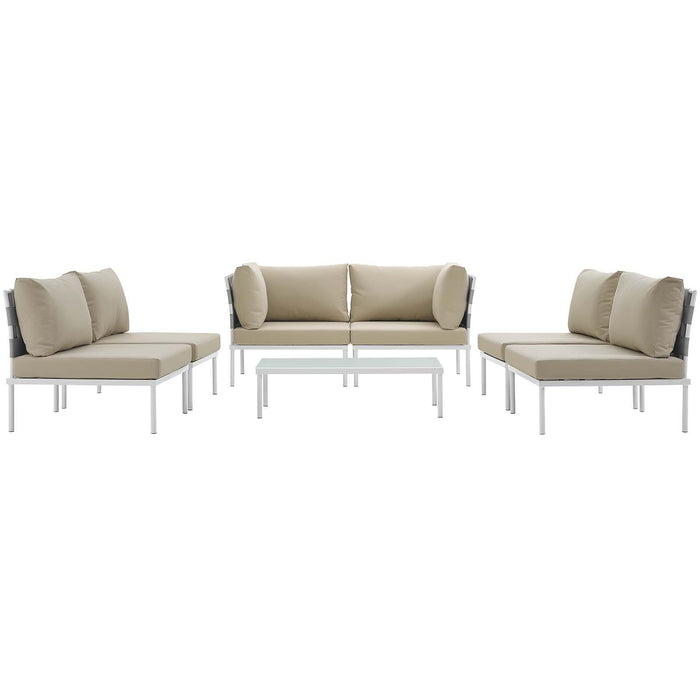 Harmony 7 Piece Outdoor Patio Aluminum Sectional Sofa Set