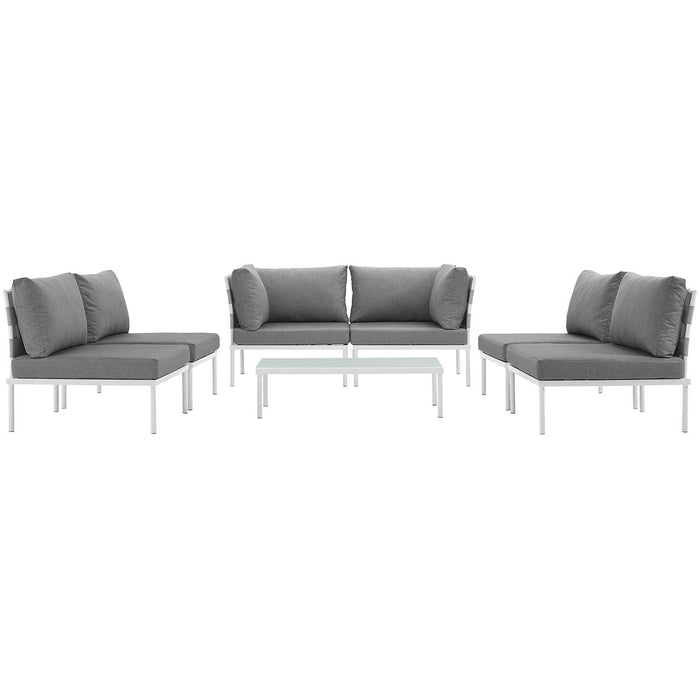 Harmony 7 Piece Outdoor Patio Aluminum Sectional Sofa Set