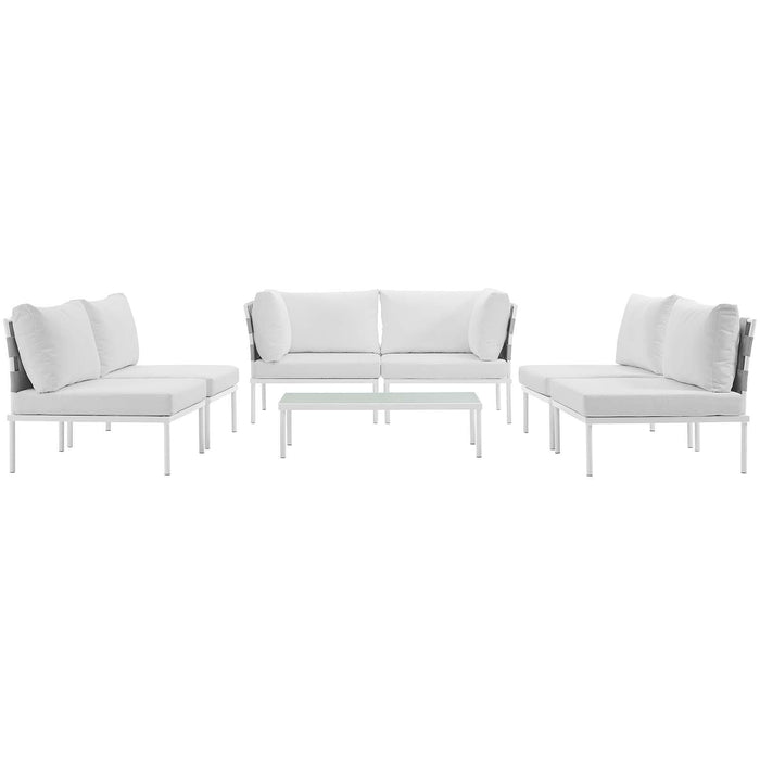 Harmony 7 Piece Outdoor Patio Aluminum Sectional Sofa Set