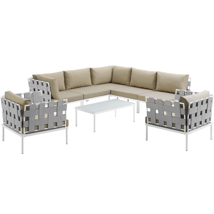 Harmony 8 Piece Outdoor Patio Aluminum Sectional Sofa Set image