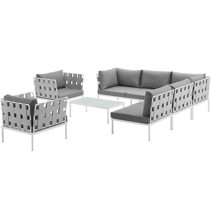 Harmony 8 Piece Outdoor Patio Aluminum Sectional Sofa Set