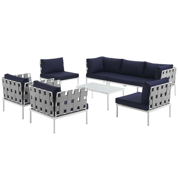 Harmony 8 Piece Outdoor Patio Aluminum Sectional Sofa Set