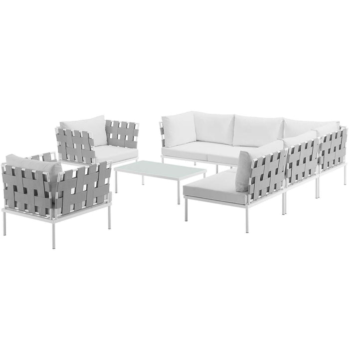 Harmony 8 Piece Outdoor Patio Aluminum Sectional Sofa Set