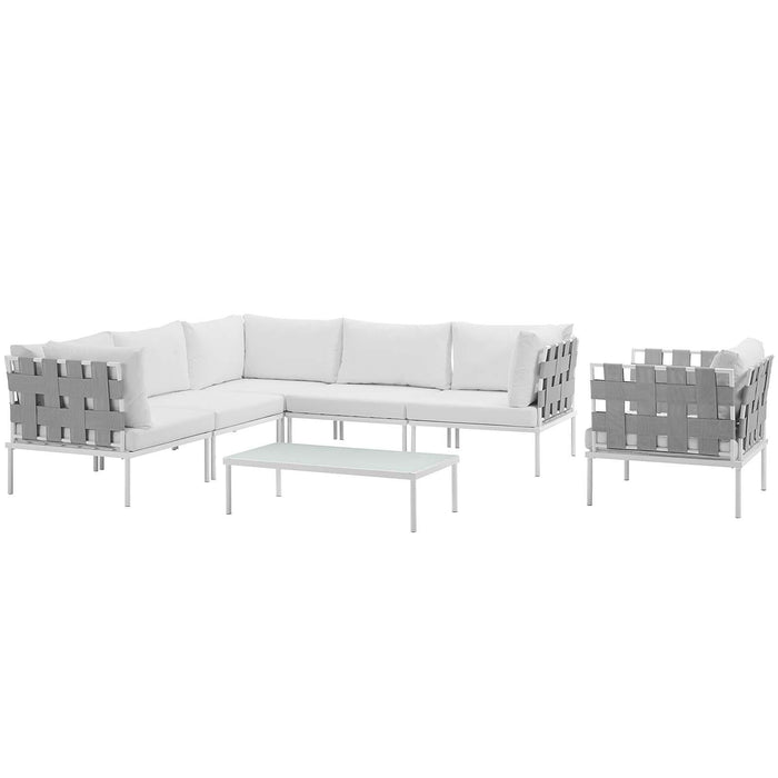 Harmony 7 Piece Outdoor Patio Aluminum Sectional Sofa Set