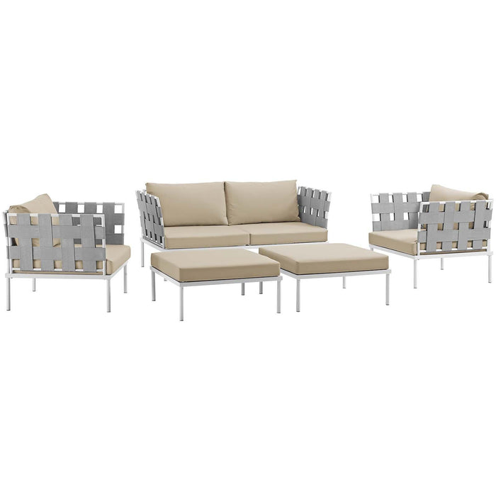 Harmony 5 Piece Outdoor Patio Aluminum Sectional Sofa Set image