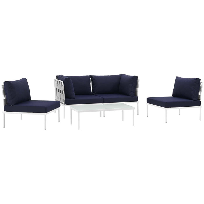 Harmony 5 Piece Outdoor Patio Aluminum Sectional Sofa Set