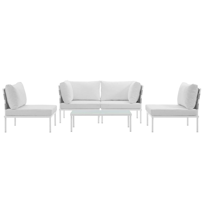 Harmony 5 Piece Outdoor Patio Aluminum Sectional Sofa Set