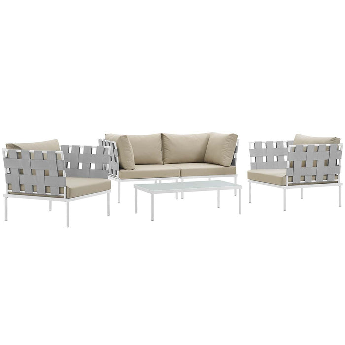 Harmony 5 Piece Outdoor Patio Aluminum Sectional Sofa Set