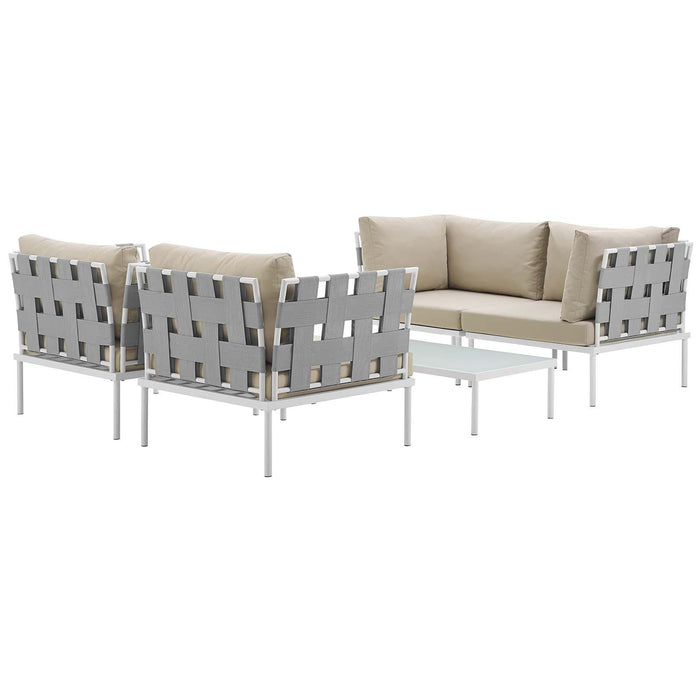 Harmony 5 Piece Outdoor Patio Aluminum Sectional Sofa Set