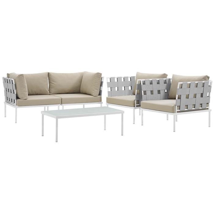 Harmony 5 Piece Outdoor Patio Aluminum Sectional Sofa Set