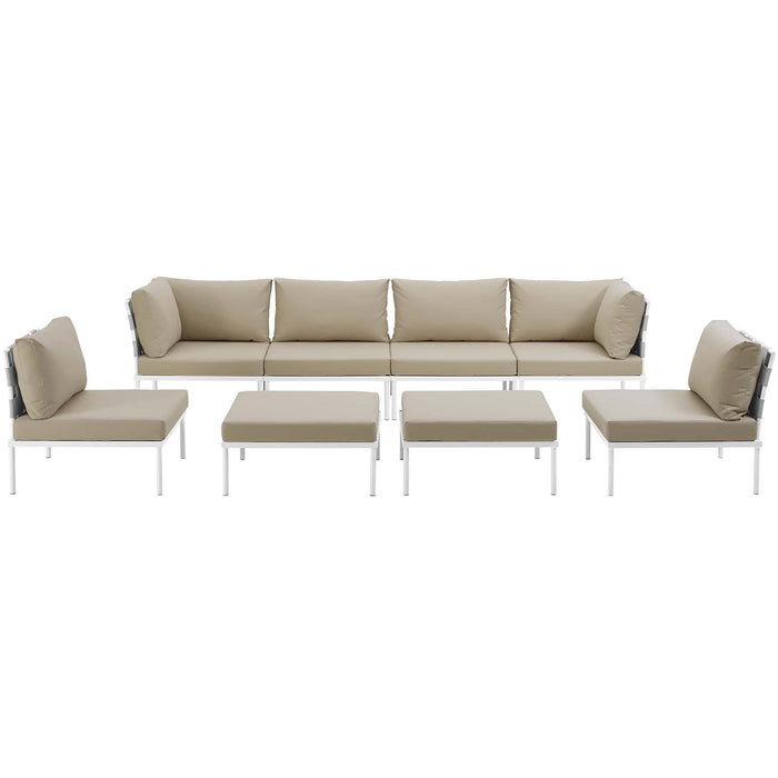 Harmony 8 Piece Outdoor Patio Aluminum Sectional Sofa Set