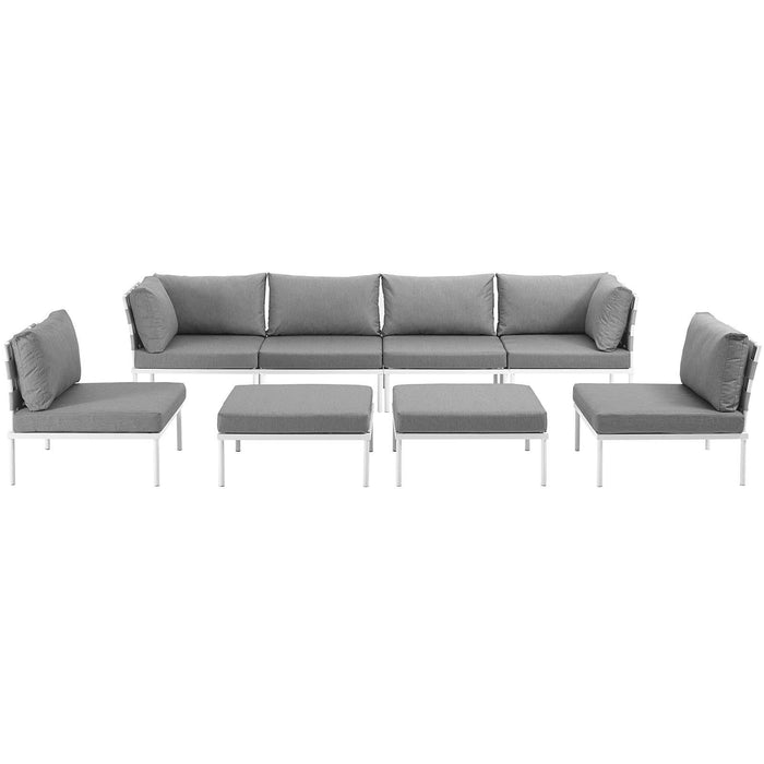 Harmony 8 Piece Outdoor Patio Aluminum Sectional Sofa Set