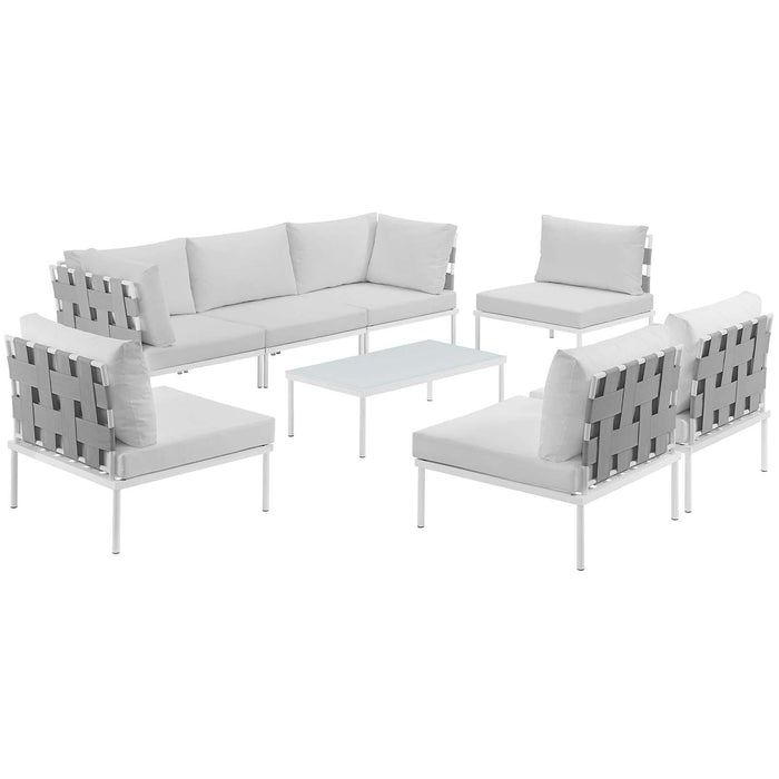 Harmony 8 Piece Outdoor Patio Aluminum Sectional Sofa Set